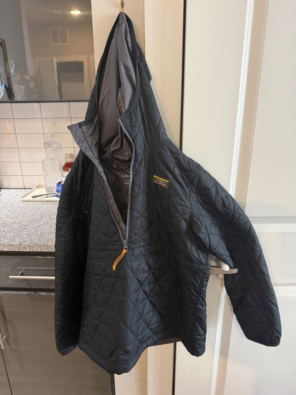 L.L. Bean Black Quilted Kids Puffer with Hood